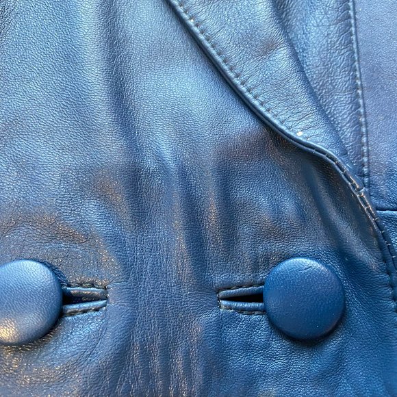 PENTIK Genuine Leather Jacket Blue - Picture 3 of 10